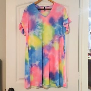 Tie Dye Dress W/ Pockets, Size Large